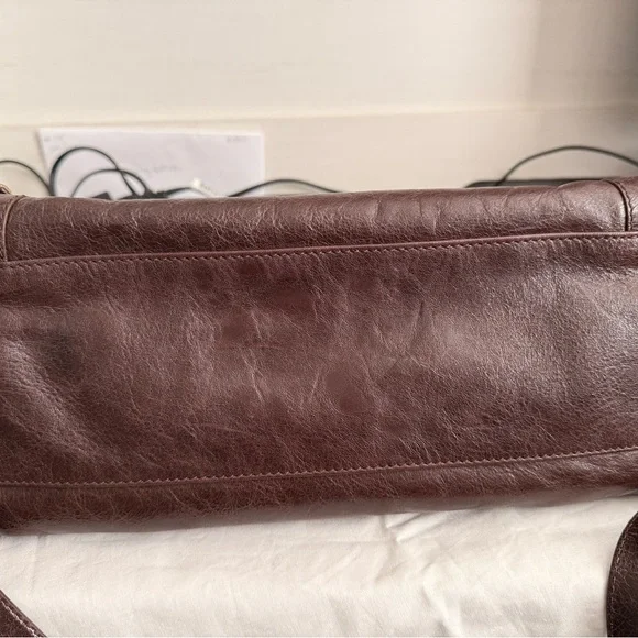 Balenciaga Velo in Cigare Fonce Brown Leather Purse Shoulder Crossbody Bag - Picture 8 of 14